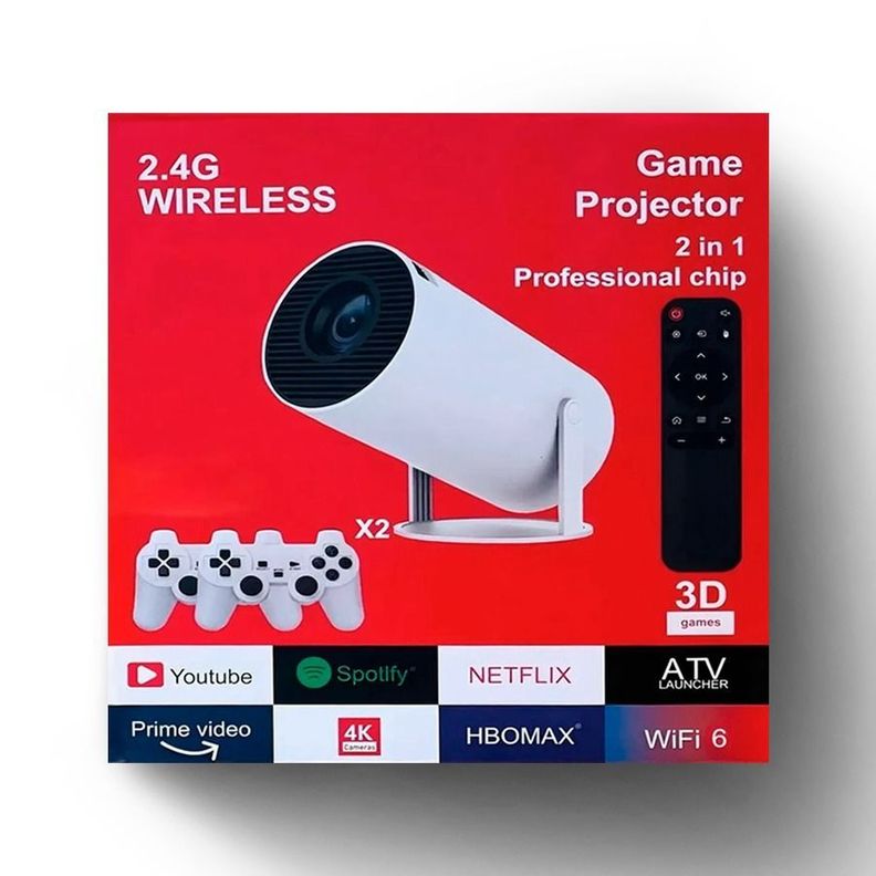Proyector Para Video Juegos + 2 Controles 4k Hd Retro-3