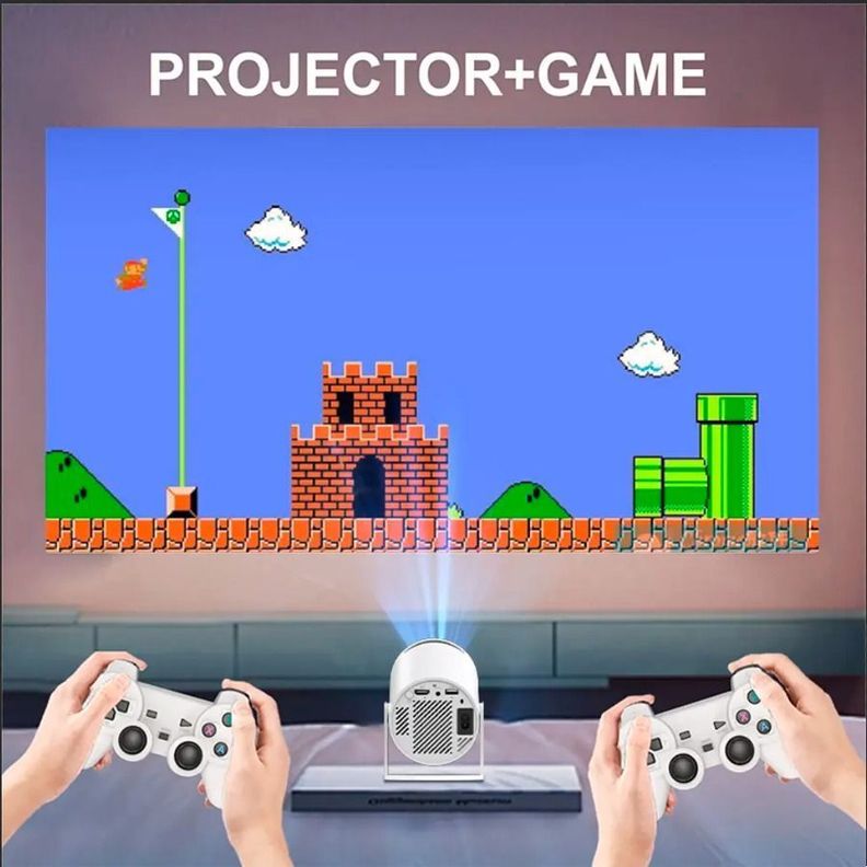 Proyector Para Video Juegos + 2 Controles 4k Hd Retro-5