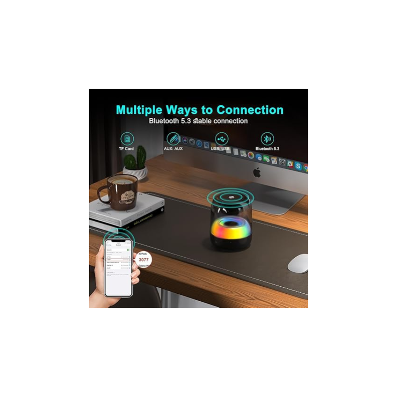 Altavoz inalámbrico SK4 parlante bluetooth 5.0 luces led RGB-2