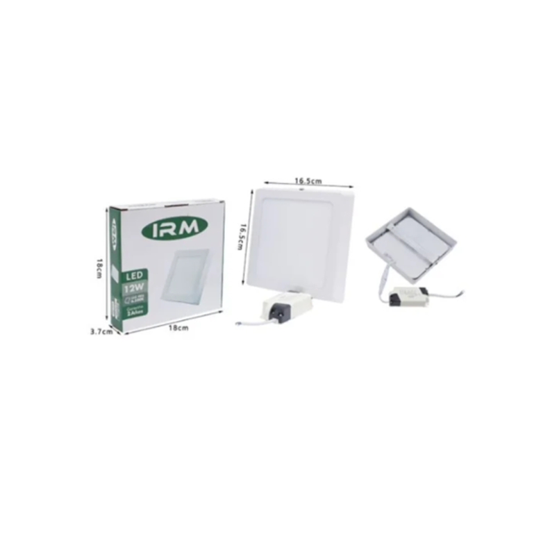 Foco Panel Led Plafon Sobrepuesto Cuadrado 12w luz blanca-3