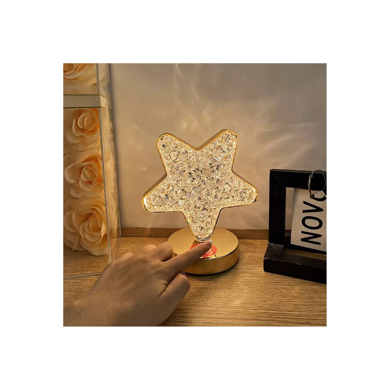 Lampara De Mesa Recargable Usb Con Forma De Estrella-2