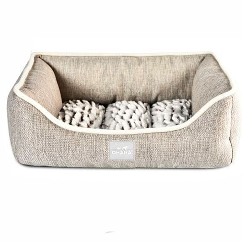 Cama Lavable Para Perros Cuadrado En Lino Premium 86X65X28cm-0