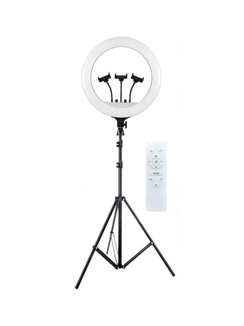 Aro De Luz Led Rgb MJ45 Con Soportes Control Y Trípode-0