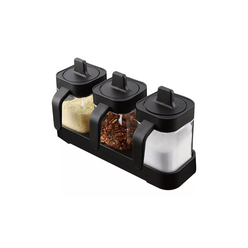 Set 3 Especieros Condimenteros De Vidrio para cocina spice jar-3
