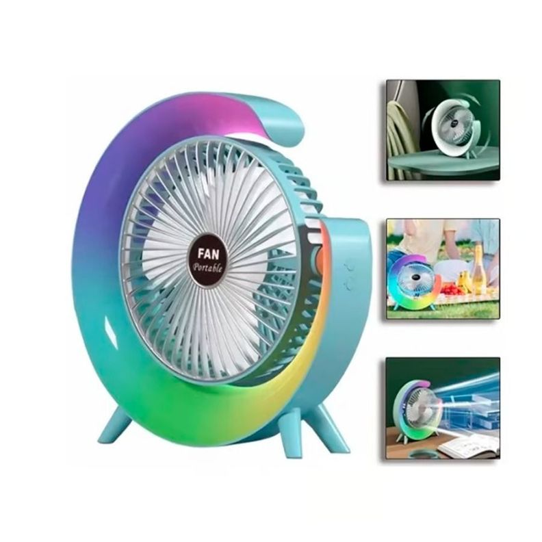 Ventilador Portátil De 3 Velocidades Con Luces RGB-1