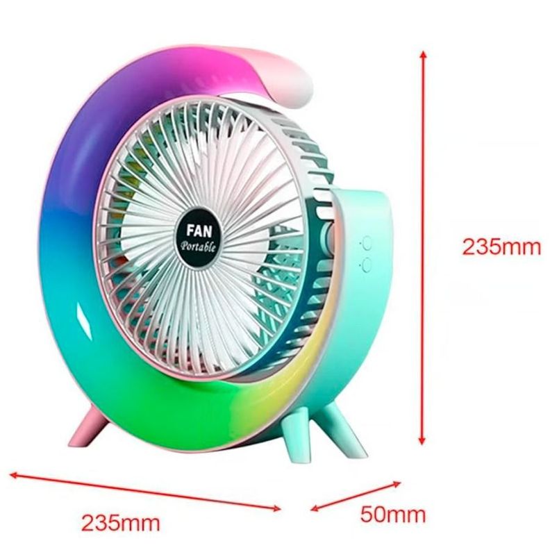 Ventilador Portátil De 3 Velocidades Con Luces RGB-3