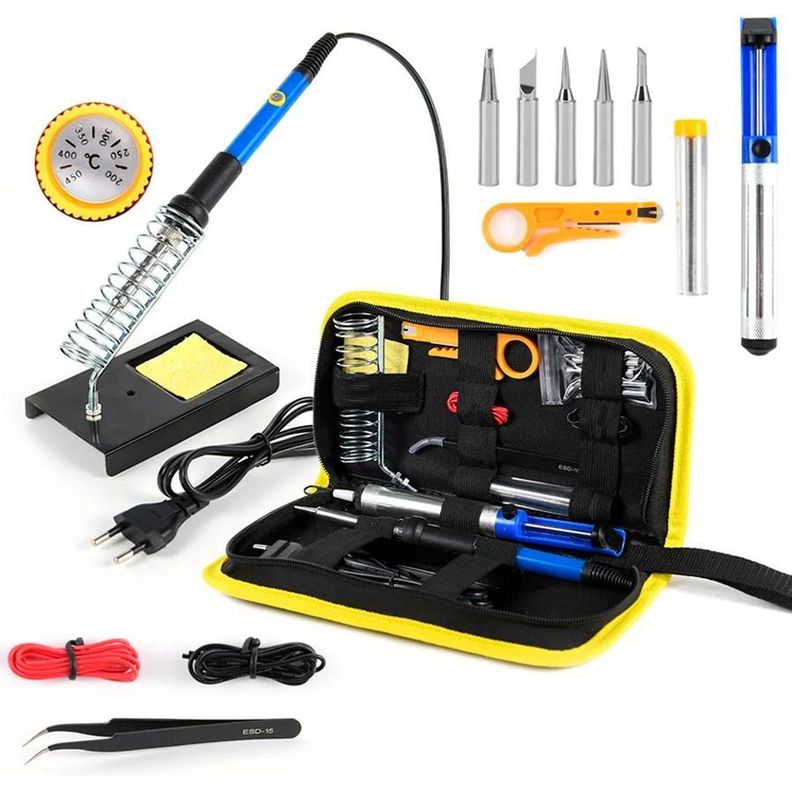 Kit Soldador Con Tubo De Estaño Con Resina Y Ventosa De Soldadura-1