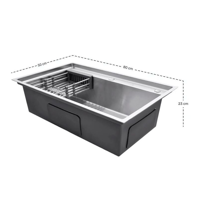 Fregadero De Cocina  Acero Inoxidable Escurridor Funcional Y Duradero-1