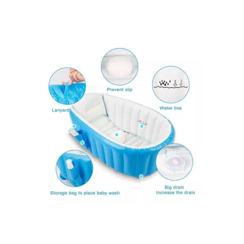 Bañera Bebe Plegable Tina De Baño Inflable-2