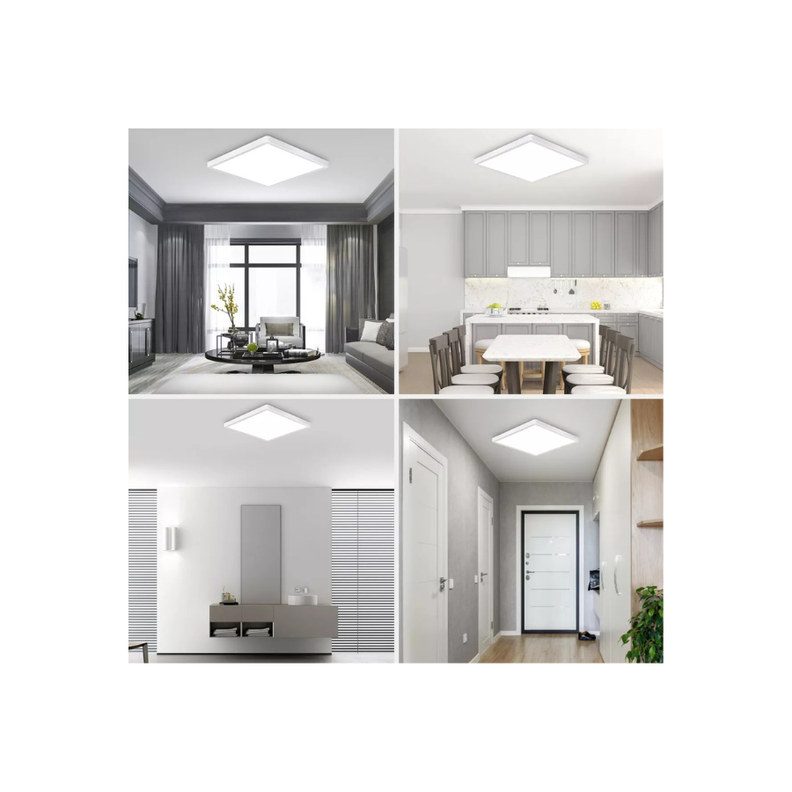 Foco Panel Led Plafon Sobrepuesto cuadrado 24w luz blanca 28x28-3
