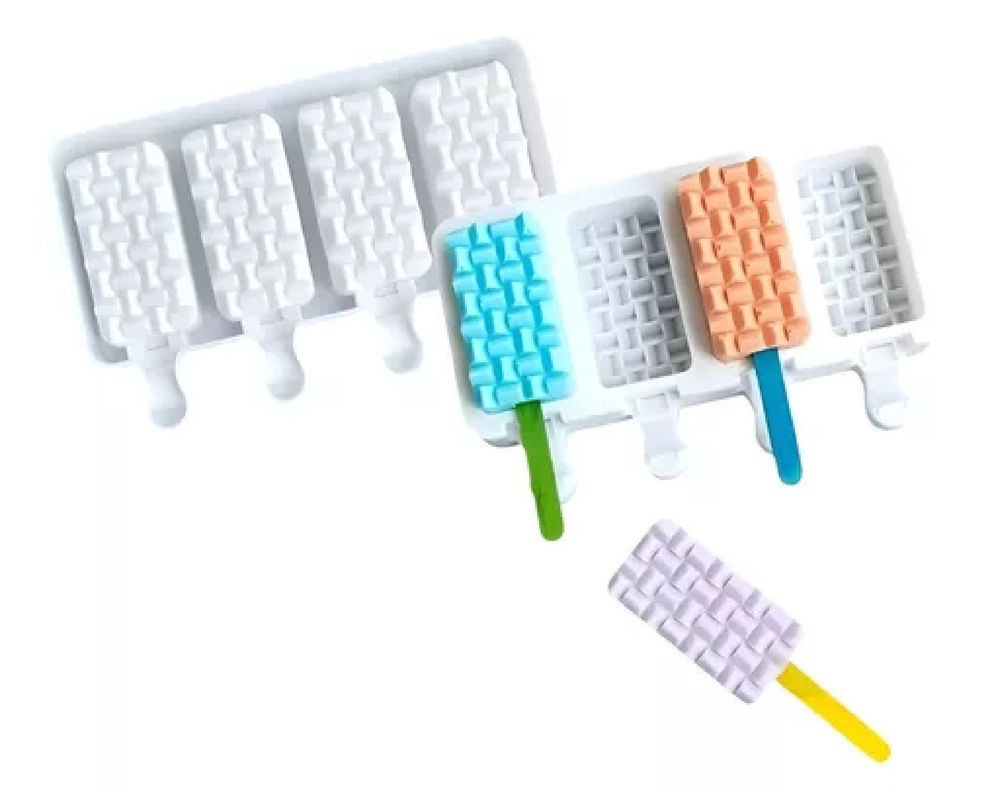 X2 Moldes De Silicona Reposteria Molde Helados Trenzado 4cav-0