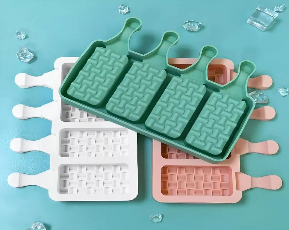 X2 Moldes De Silicona Reposteria Molde Helados Trenzado 4cav-3