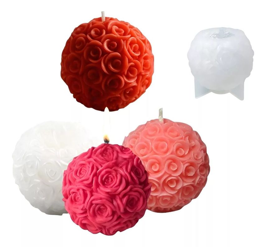 4 Moldes Para Hacer Velas Moldes Resina Rosas Molde Vela 3d-0