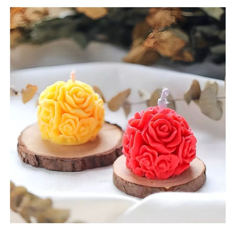 4 Moldes Para Hacer Velas Moldes Resina Rosas Molde Vela 3d-4