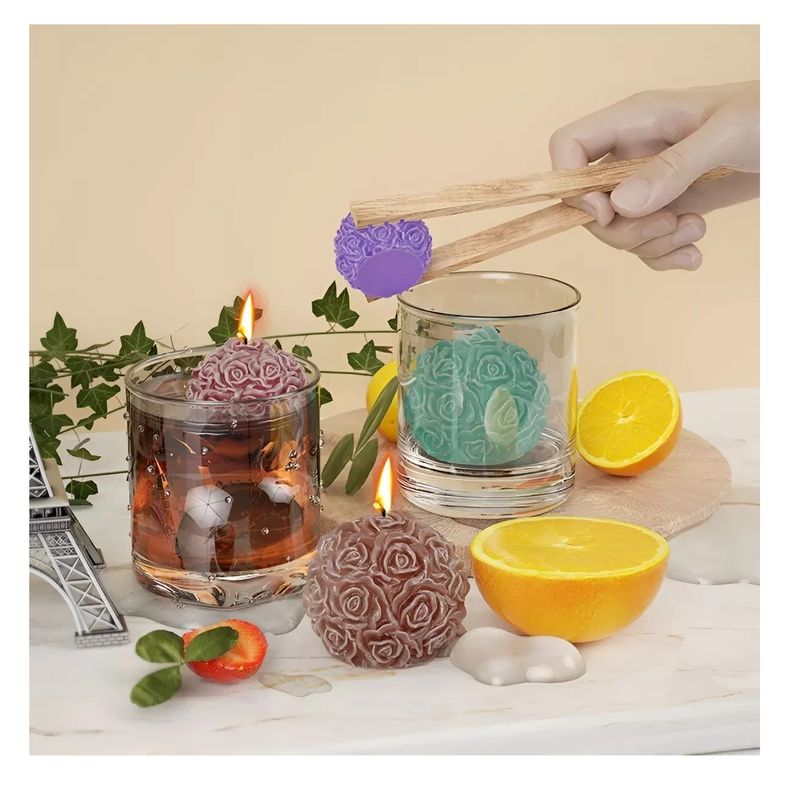 4 Moldes Para Hacer Velas Moldes Resina Rosas Molde Vela 3d-5