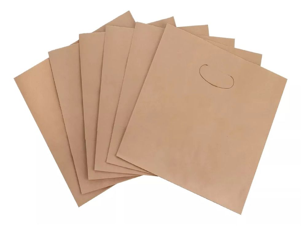 100 Bolsa Papel Bolsas Papel Kraft Bolsa Con Manilla 28x28cm-0
