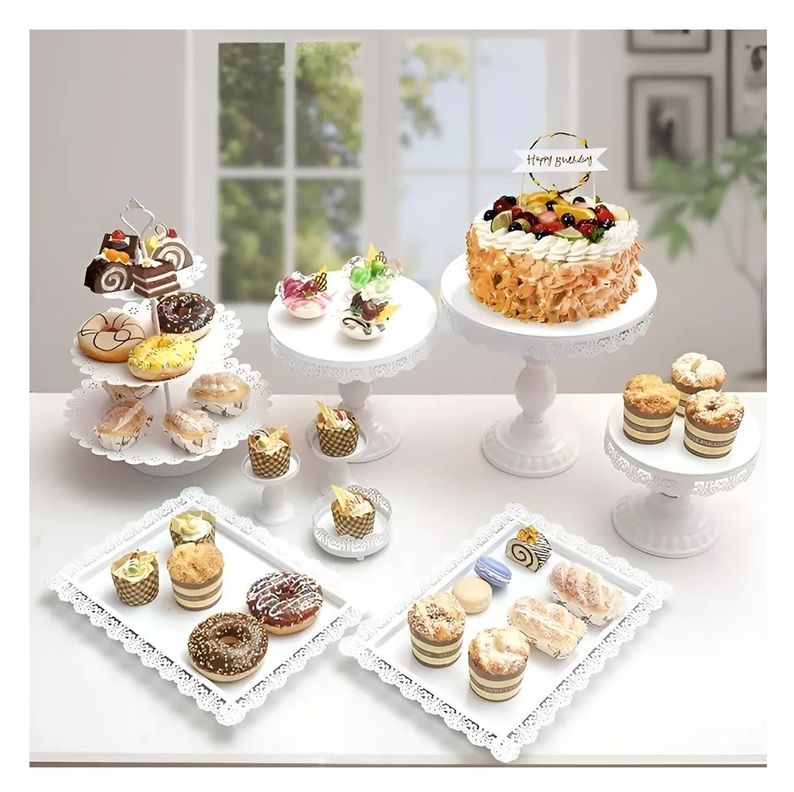 Set 12 Bases Para Tortas Alzadores Candy Bar Porta Cupcakes-1
