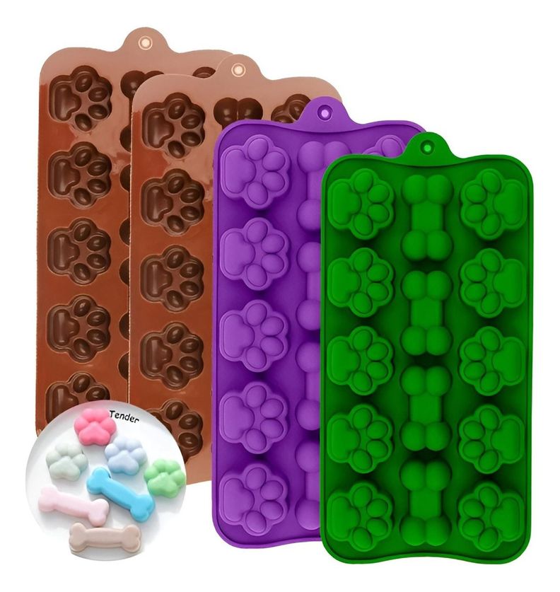 Set 4 Moldes Reposteria Molde Silicona Molde Helados Mascota Multicolor/ Moldes De Chocolate / Molde Surtido [ 999 ]