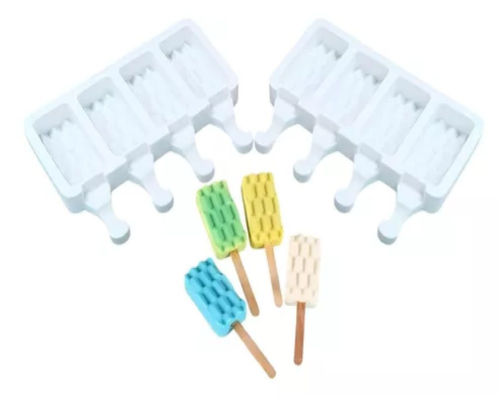 Pack X2 Moldes De Silicona Reposteria Molde Helados Ladrillo-0