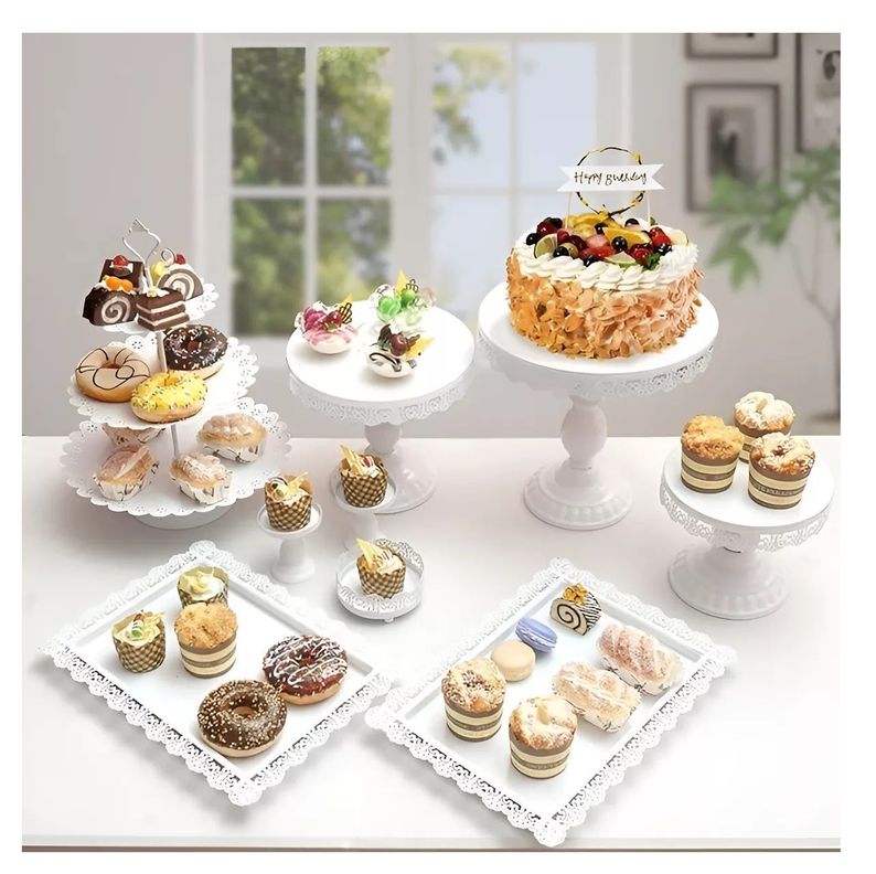 Set 6 Bases Para Tortas Porta Cupcakes Alzadores Candy Bar-2