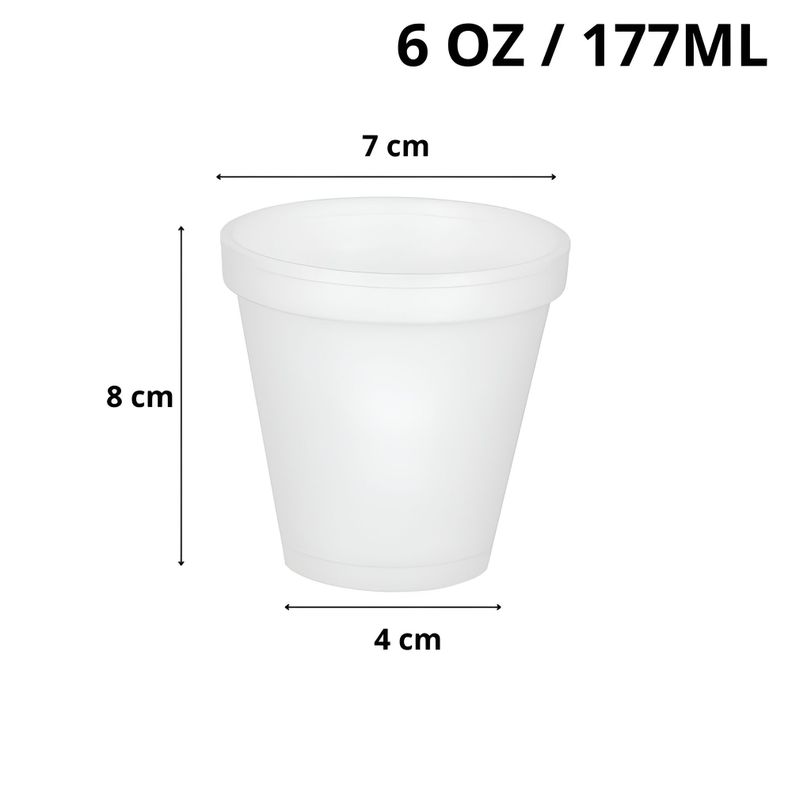 X1000 Vasos Plumavit Termico Vasos Desechable Vaso 6oz/177ml-2