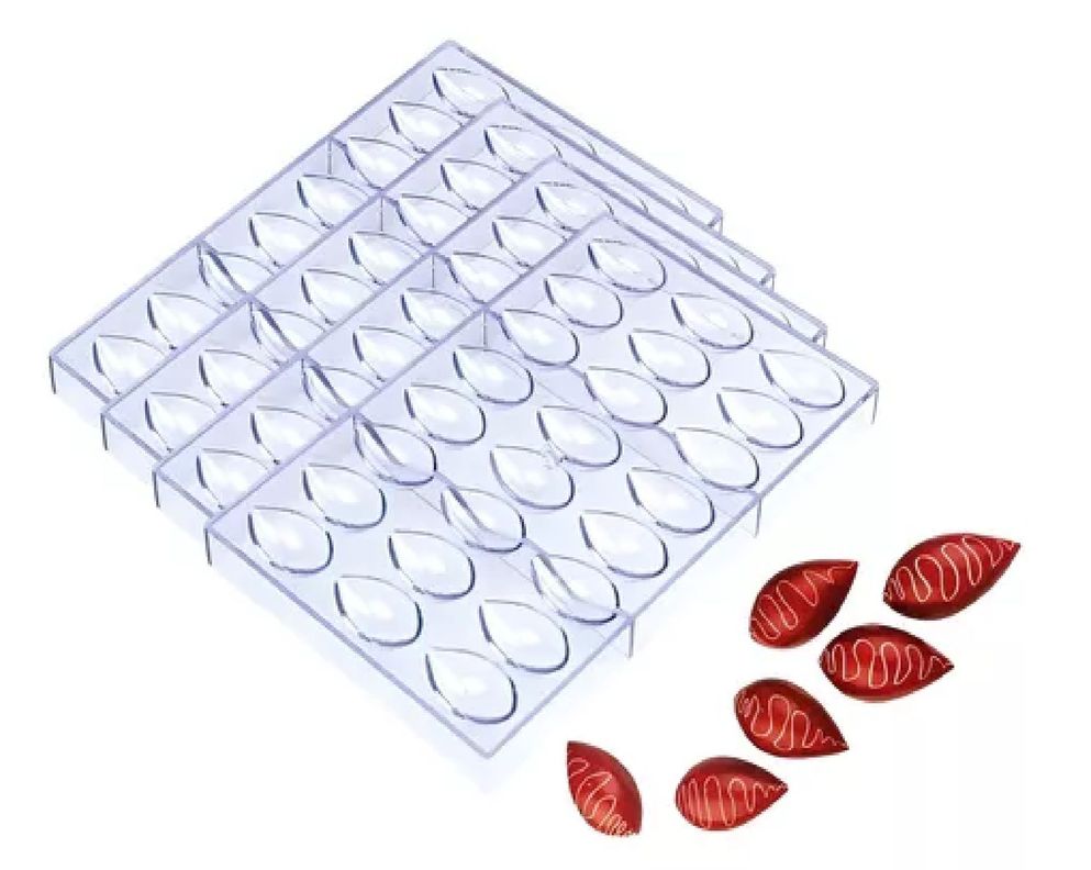 Pack X2 Molde Para Chocolate Moldes Para Bombones Ovalados-7