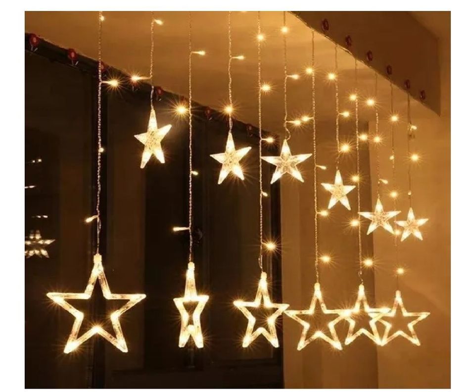 Luces Navideñas Exterior Cascadas Estrella Luces Cascadas 3m-1