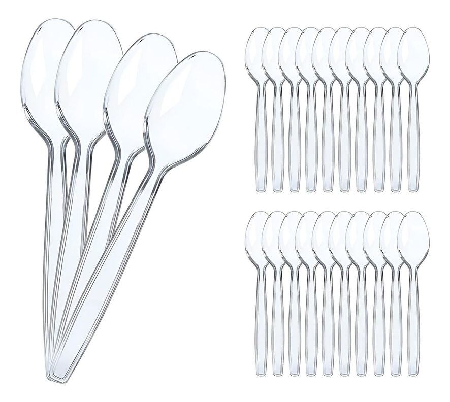 200 Mini Cucharas Cucharas Plasticas Cuchara Postre Cuchara Transparentes Blanco