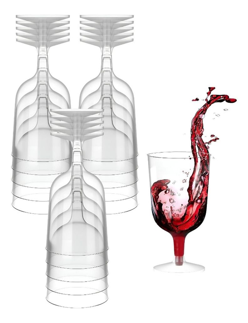 30 Copas De Vino Copa Acrilico Copa Plastico Copas 6oz/177ml Transparente Surtido [ 999 ]