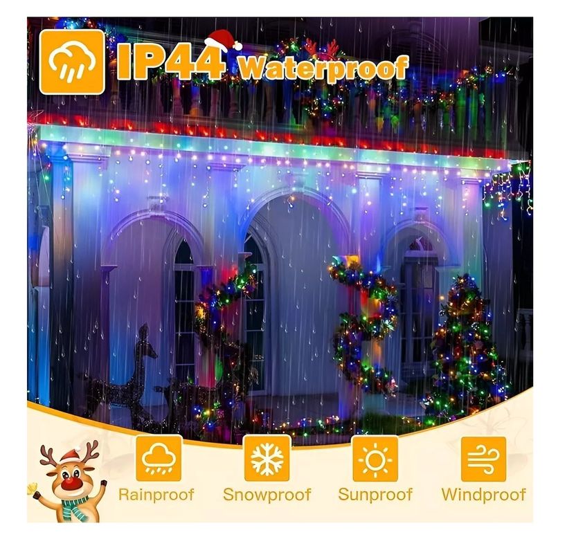 500 Luces Led Navidad Cortina De Luces Cascada Luces 12mts-1