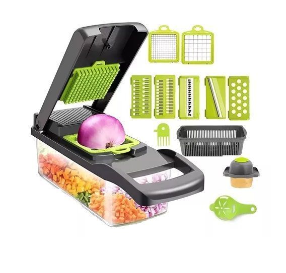 Cortadora De Verduras Picadora De Verduras Manual Pica 14pcs-0