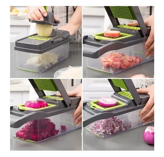 Cortadora De Verduras Picadora De Verduras Manual Pica 14pcs-5