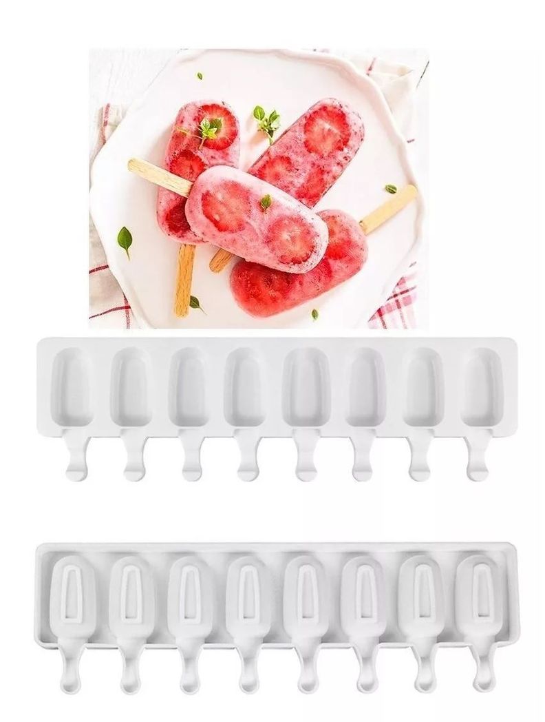 X2 Moldes De Silicona Para Helados Molde Paletas Helado 8cavid-0