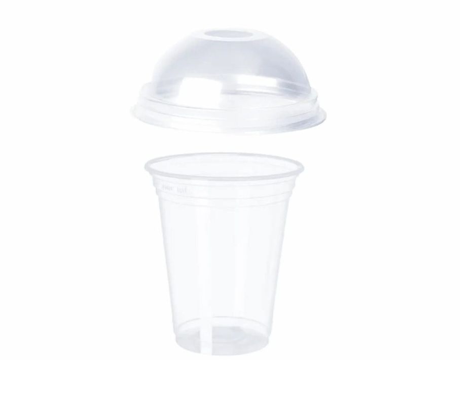 50 Vaso Desechable Plastico Vasos Tapa Domo Con Hoyo 12oz-0