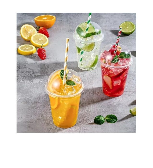 50 Vaso Desechable Plastico Vasos Tapa Domo Con Hoyo 12oz-3