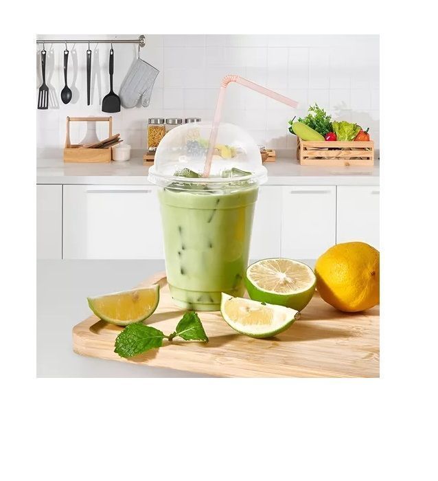 50 Vaso Desechable Plastico Vasos Tapa Domo Con Hoyo 12oz-7
