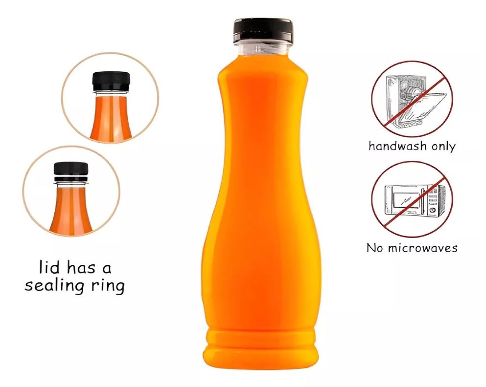 Pack 6 Botellas Plasticas Transparentes Botella C/tapa 800ml-4