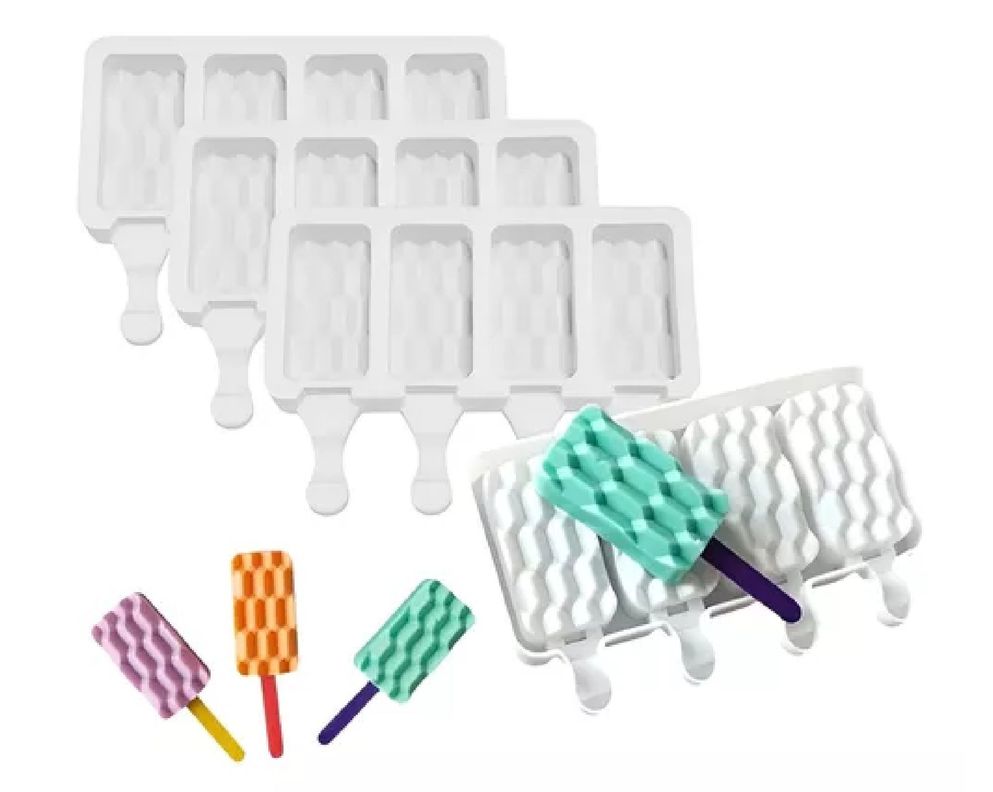 Set X4 Moldes De Silicona Reposteria Molde Helados Paletas-0