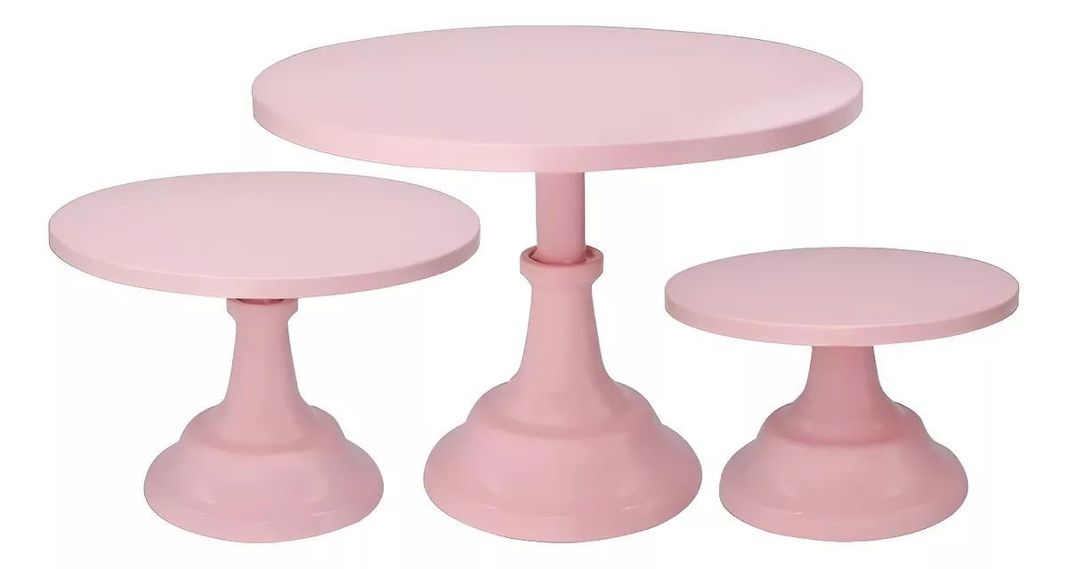 Set 3 Porta Tortas Base Para Tortas Porta Cupcake Exhibicion-2