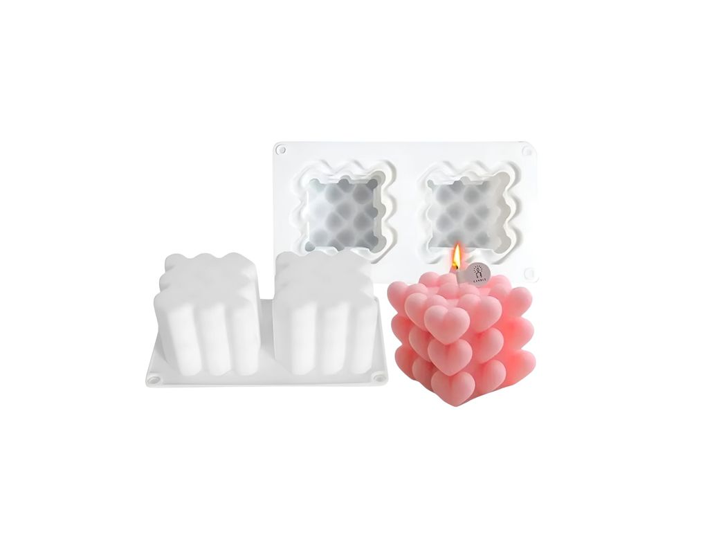 Pack x2 Moldes Para Hacer Velas Moldes Resina Molde Vela Corazon-0