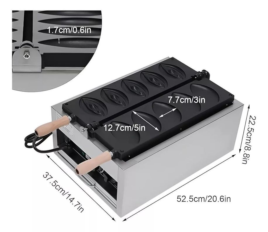 Maquina Para Waffles Wafleras Con Formas Wafles Vagina 3000w-3