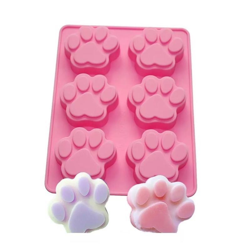 Molde Silicona Huella Moldes De Silicona Mascota Pata 6cav-0