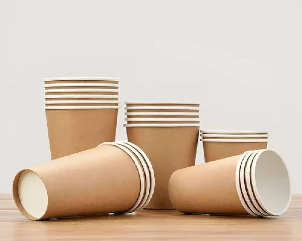 50 Vaso Kraft Vasos Para Cafe Vaso Papel Kraft C/tapa 12oz-3