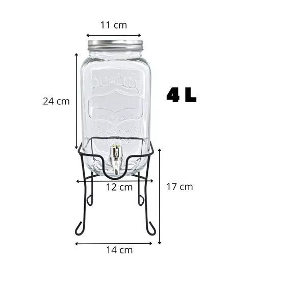 Dispensador De Jugo Con Atril Dispensadores Bebidas Tarro 4l-3