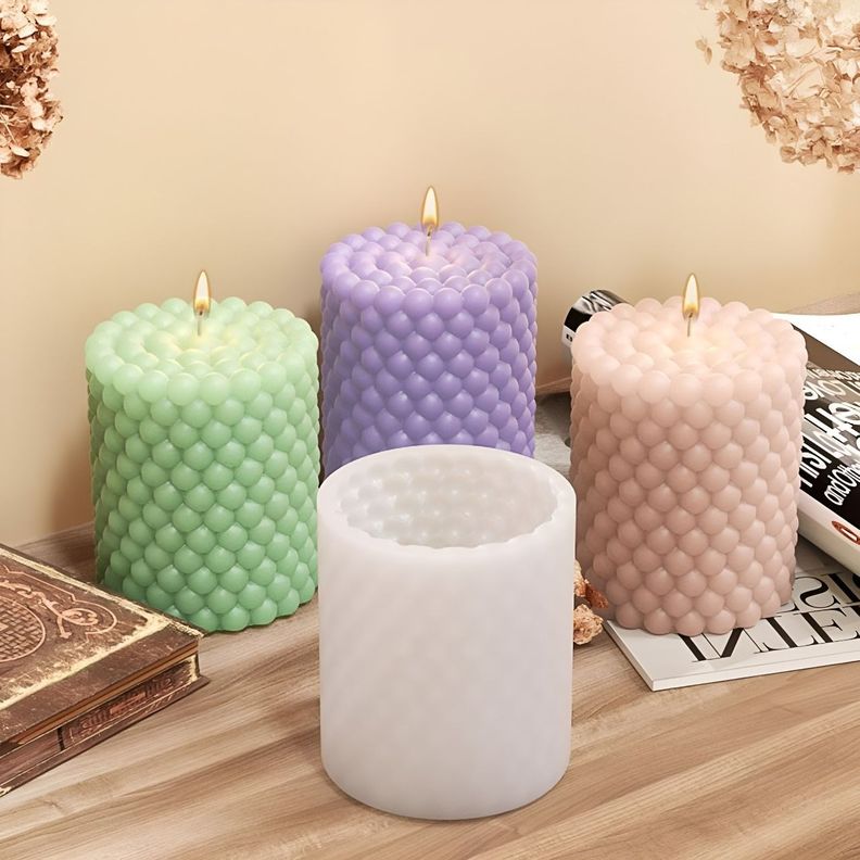 Molde Para Velas Moldes Para Hacer Velas Cilindro Burbuja-1