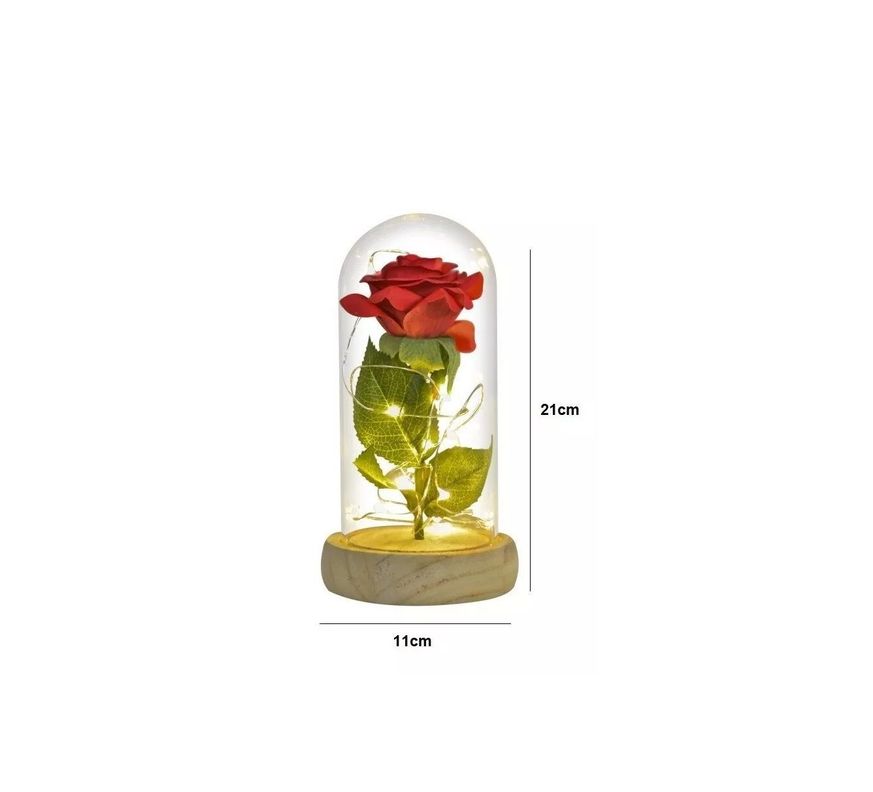 2 Rosas Eternas Rosa Eterna Rosa Preservada Led San Valentin-1