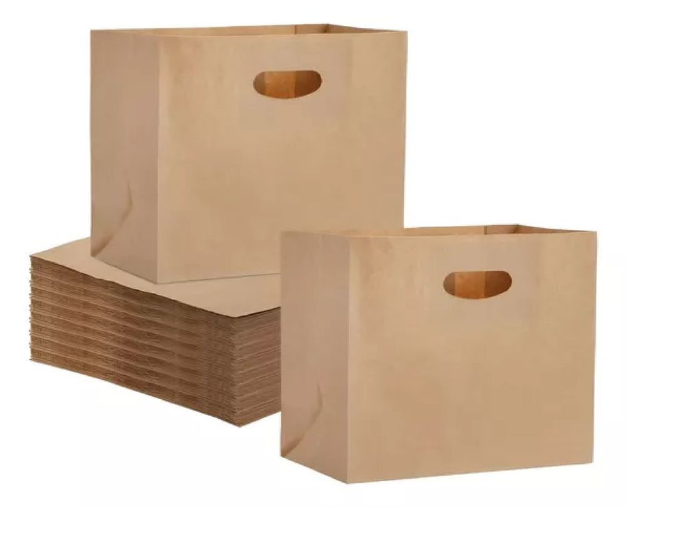 25 Bolsas Papel Bolsas Papel Kraft Bolsa Con Manilla 35x32cm-7