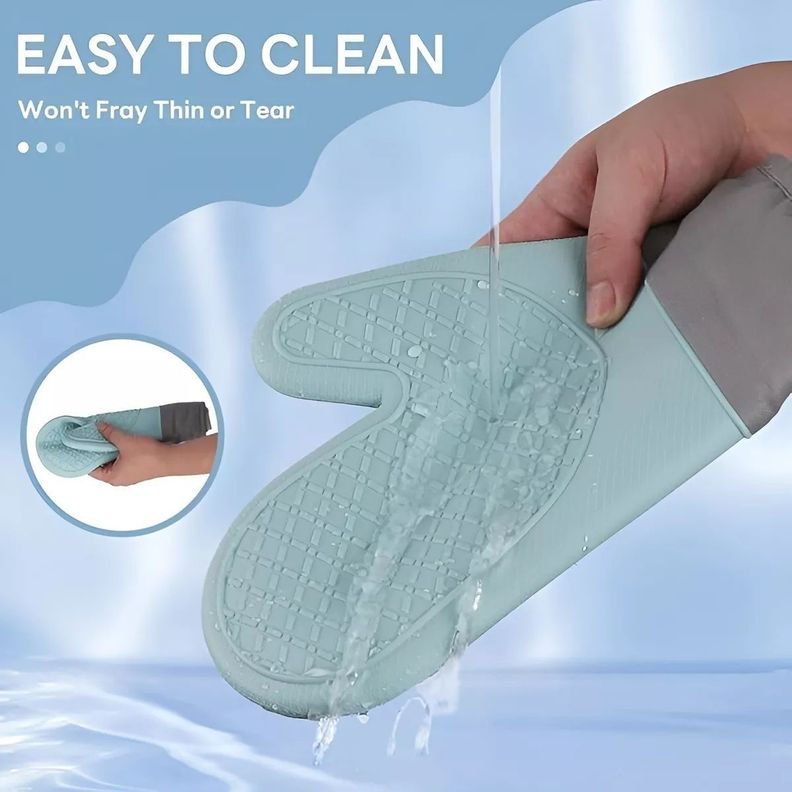 Pack X2 Guantes Silicona Para Horno Toma Olla Guante Cocina 27 Cm-1