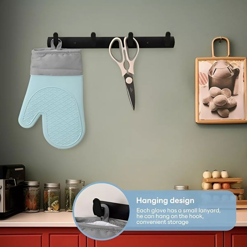 Pack X2 Guantes Silicona Para Horno Toma Olla Guante Cocina 27 Cm-5