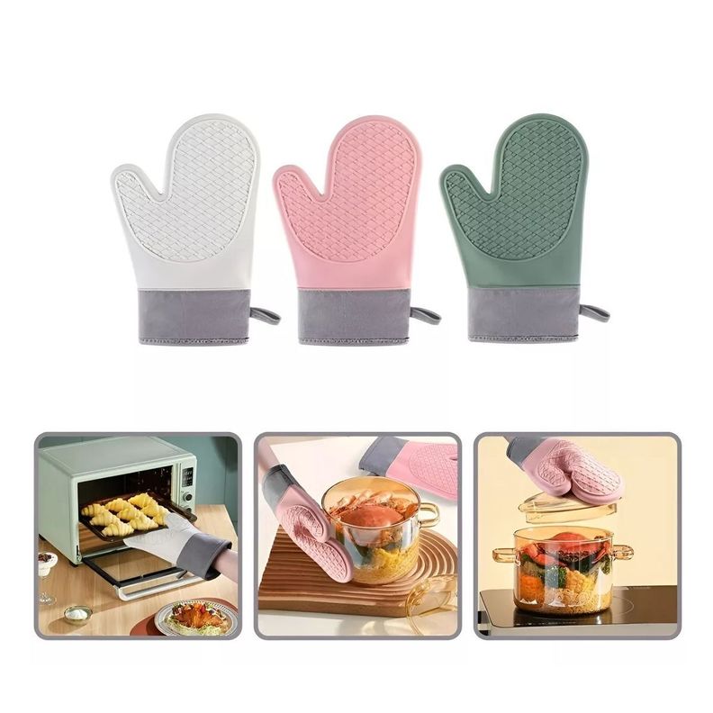 Pack X2 Guantes Silicona Para Horno Toma Olla Guante Cocina 27 Cm-6